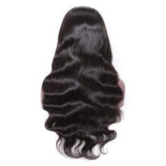 100% Virgin Human Hair Wave Lace frontal Wig Natural Color