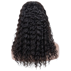 100% Virgin Human Pineapple Curl Lace frontal Wig Natural Color