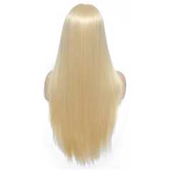 100% Virgin Human Hair Lace Frontal Straight Wig Blonde Color